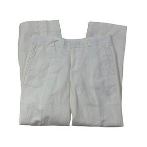 Banana Republic Off-White Boot-Cut Linen Blend Pants